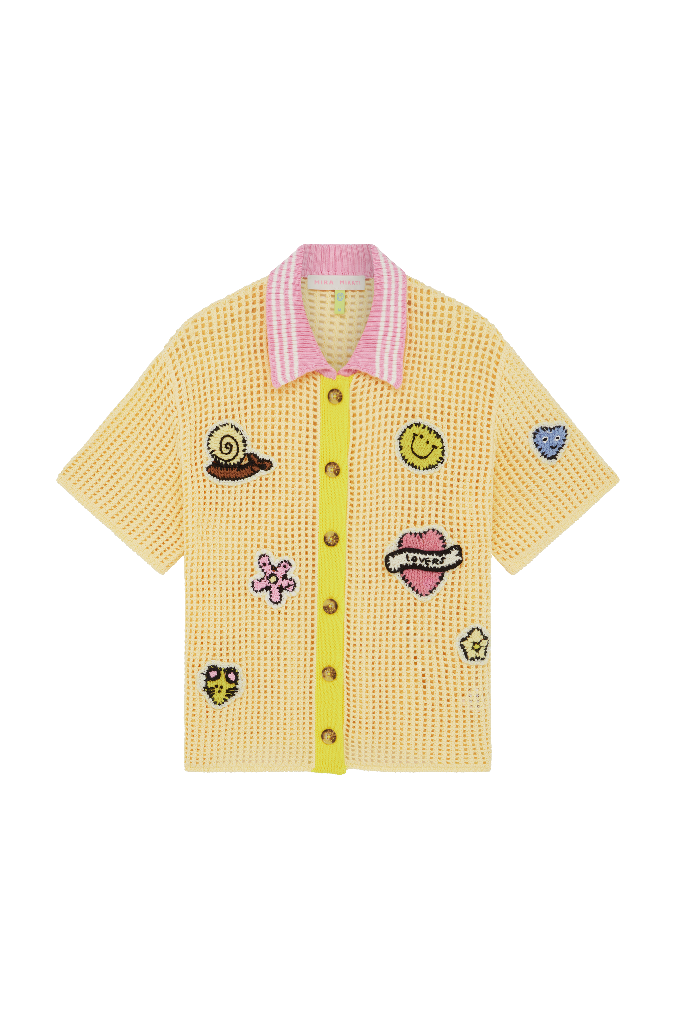 Crochet Polo Shirt With Patches
