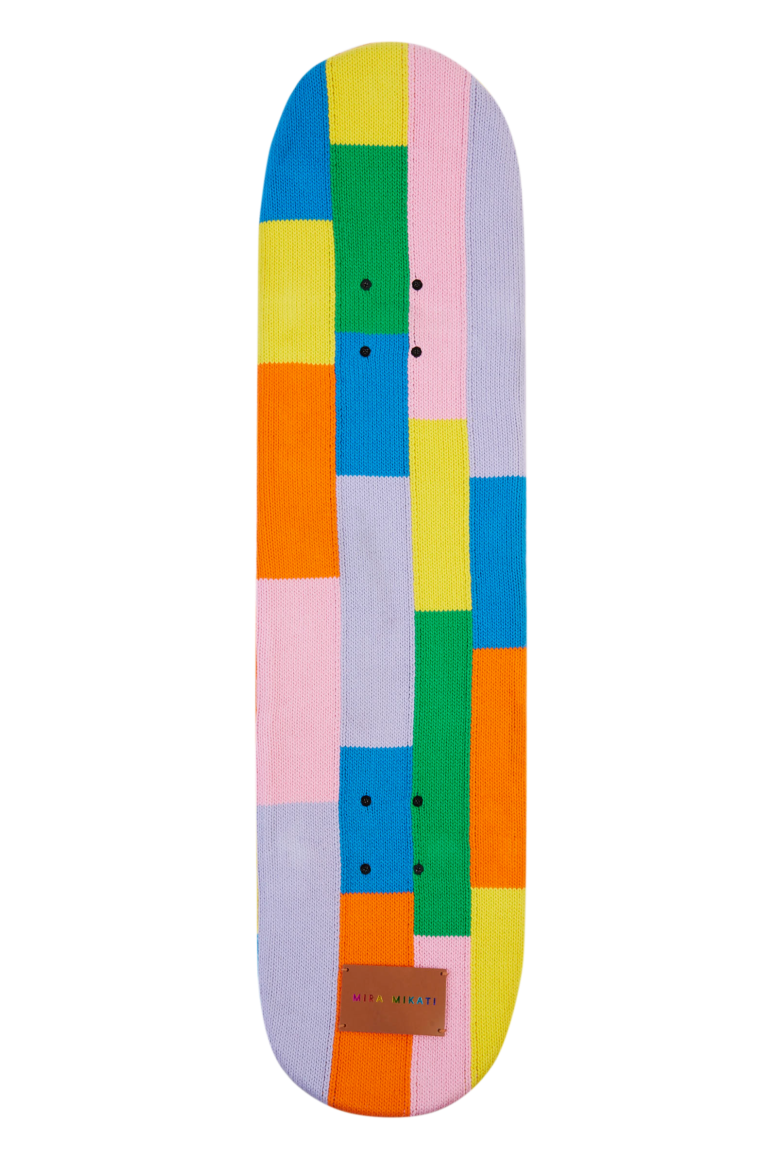 Color Block Knitted Covered Skateboard