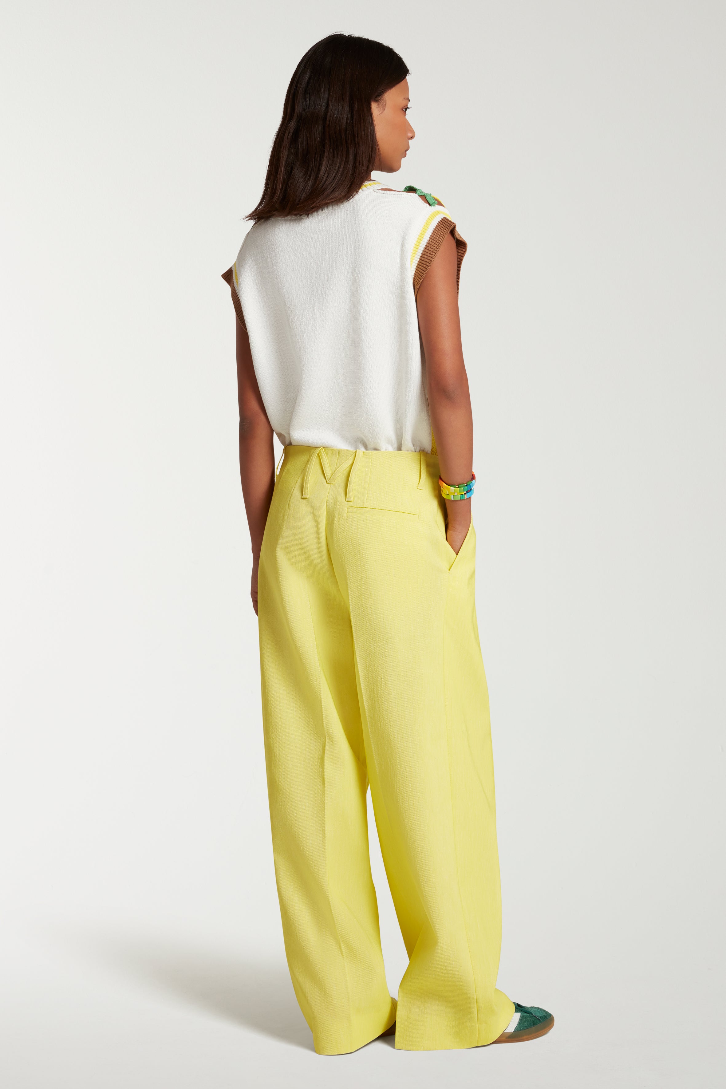 High Waisted Straight Leg Trouser 