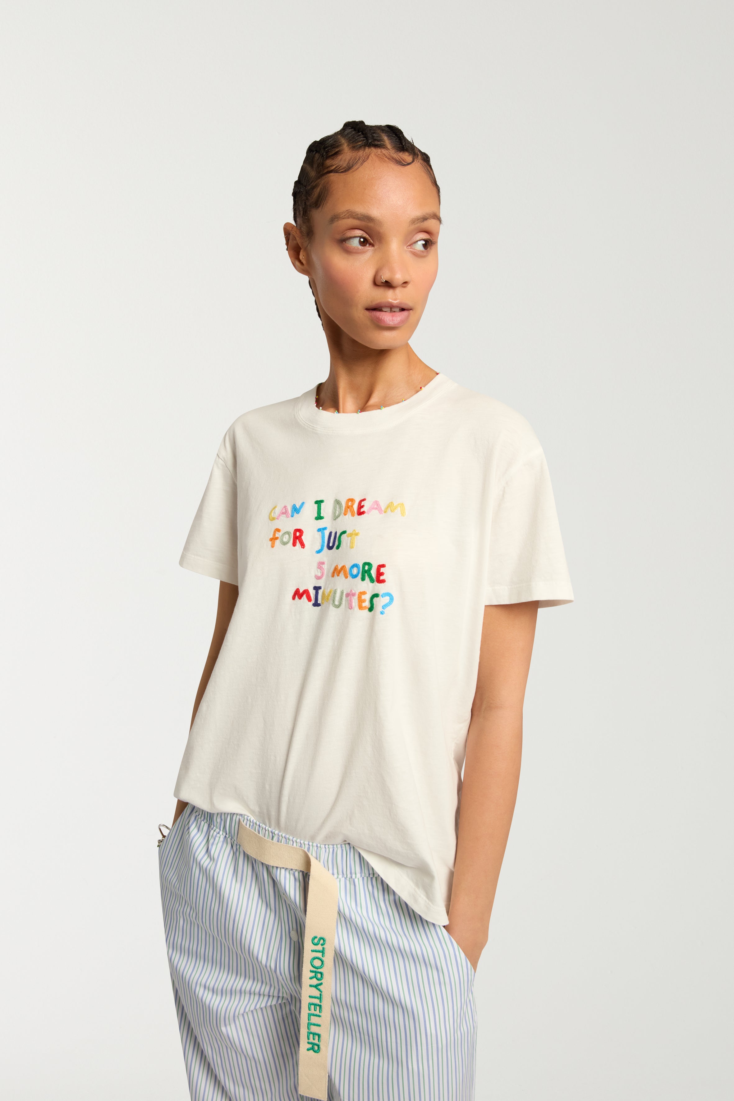 Can I Dream For Five More Minutes Embroidered Tee