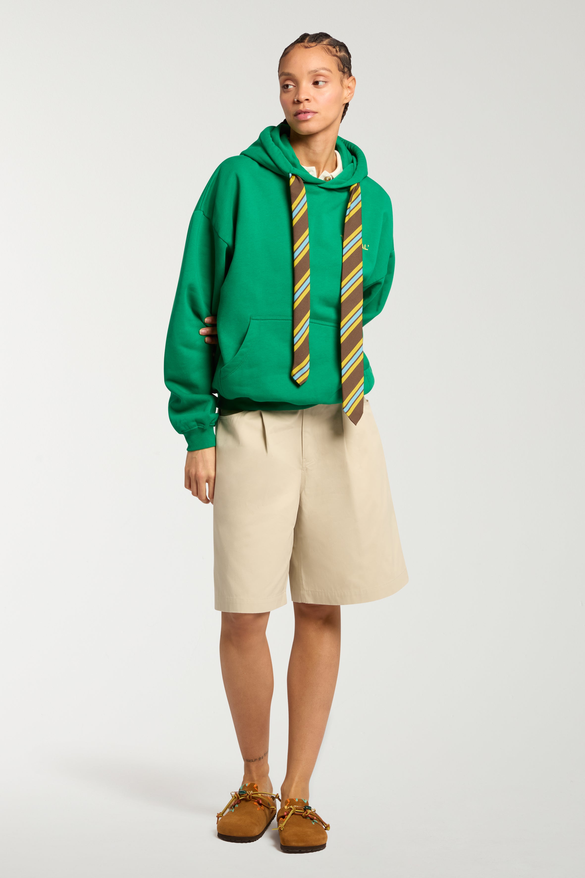 'Informal' Embroidered Hoodie With Trim