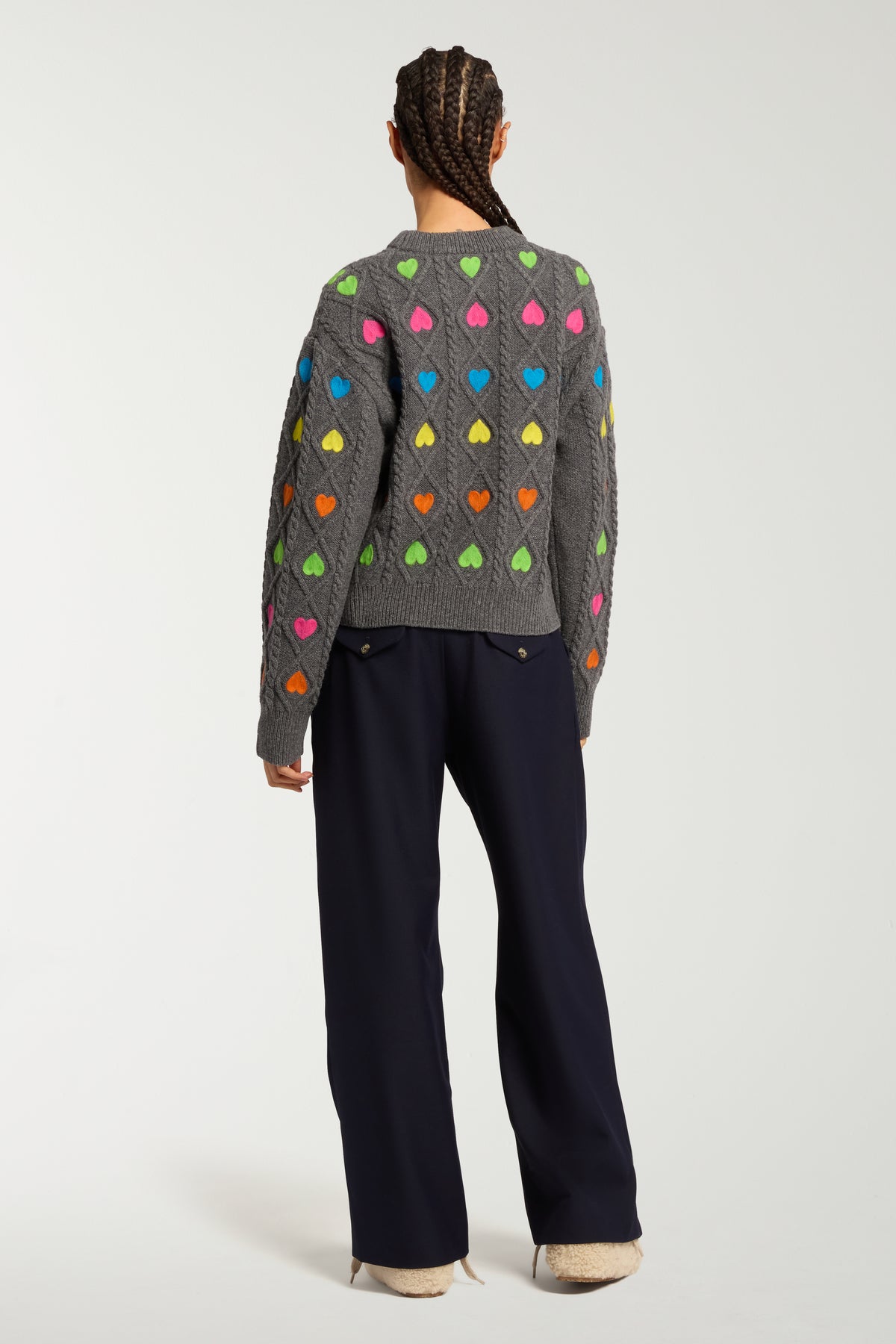 Heart Felted Cable Knit Jumper