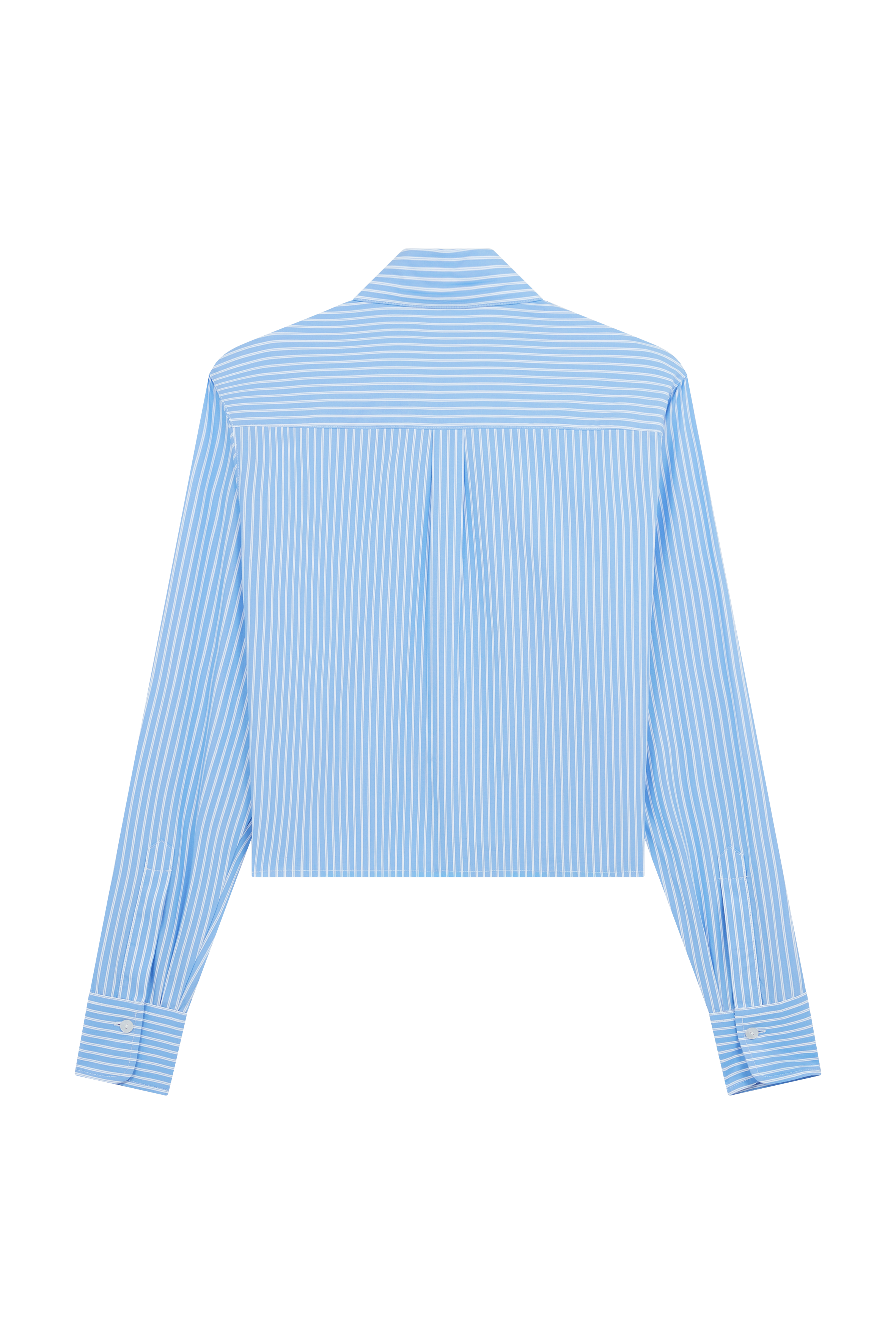 Button Embroidered Cropped Shirt