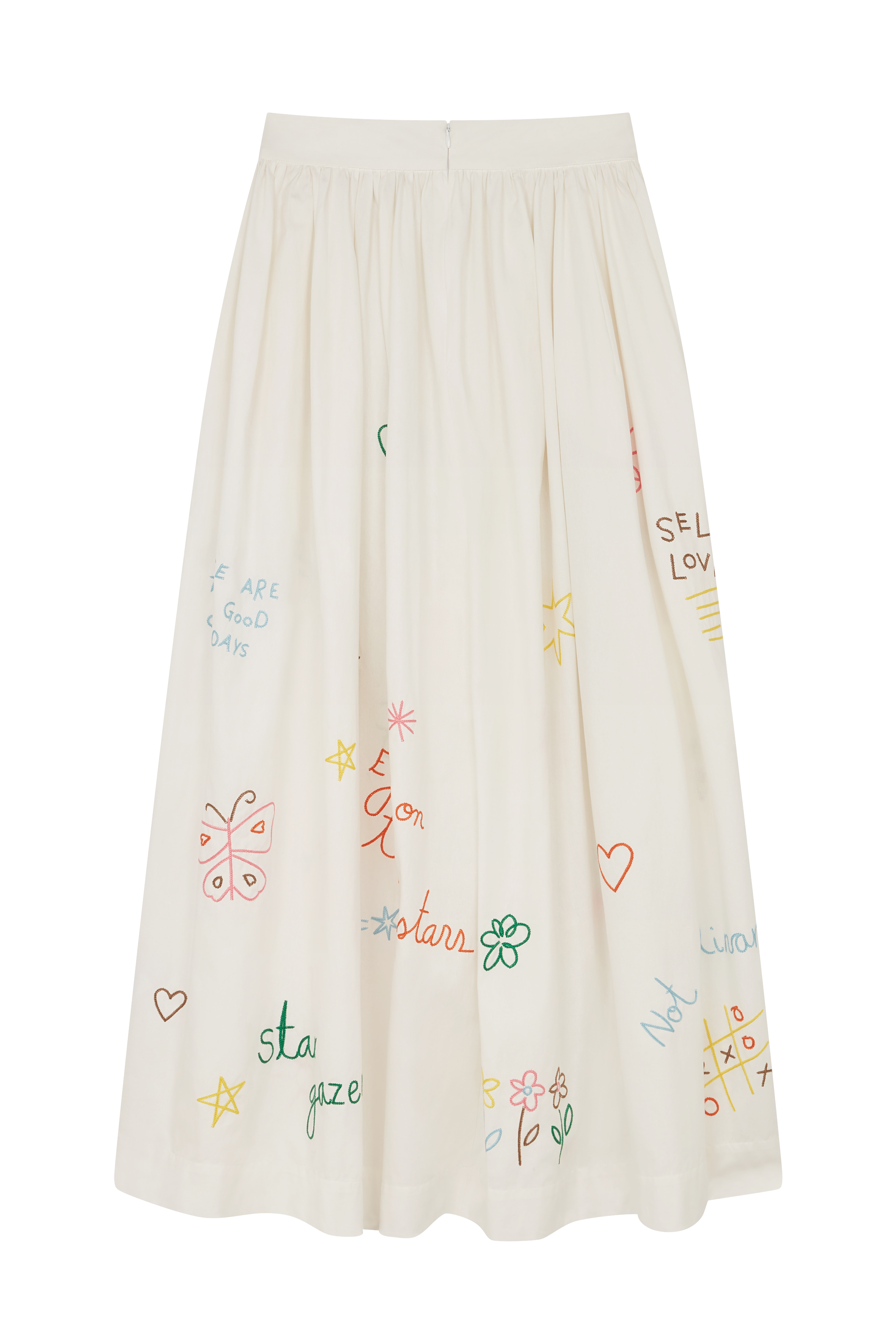 Embroidered Scribble Skirt 