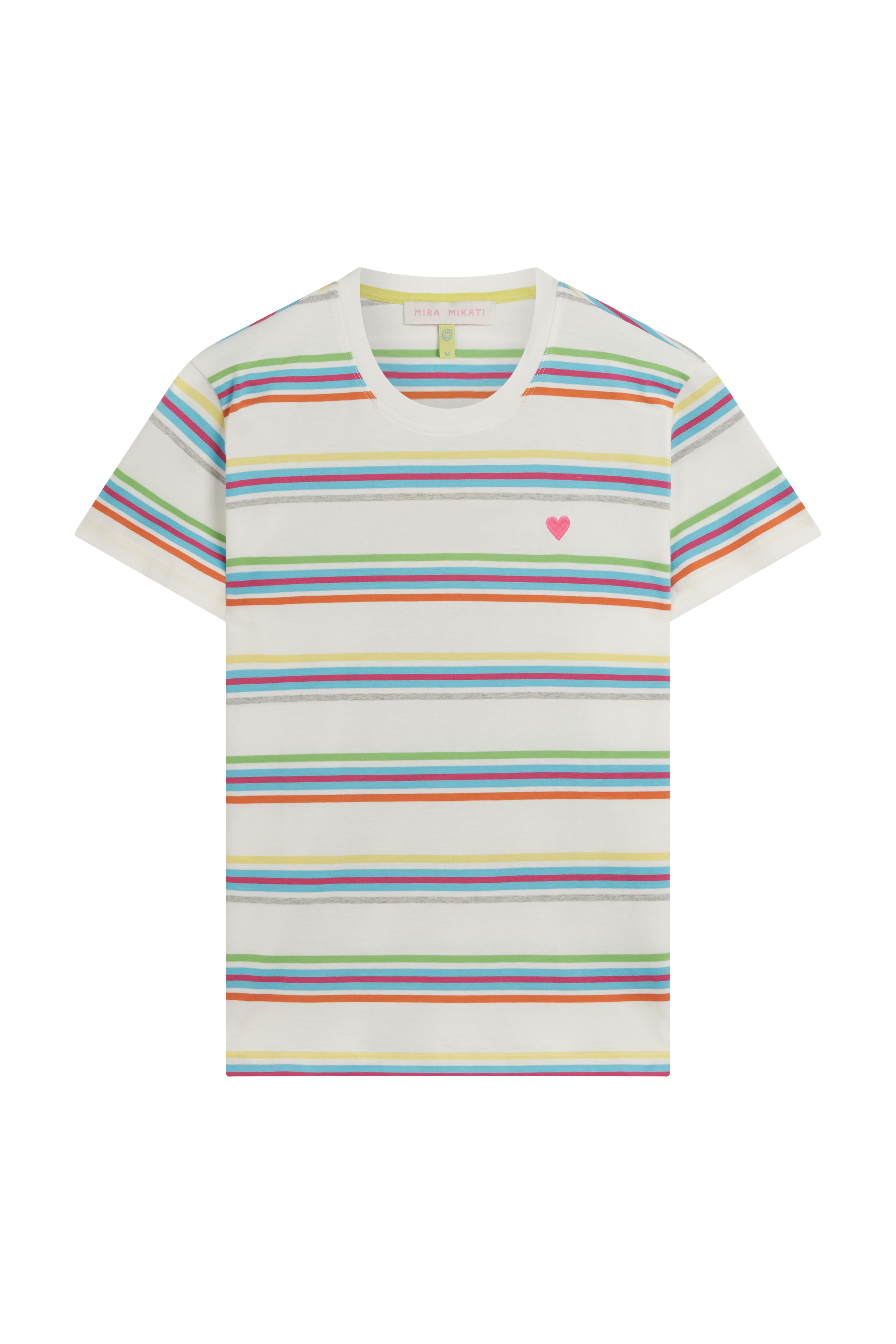 Stripey Tee With Heart Embroidery