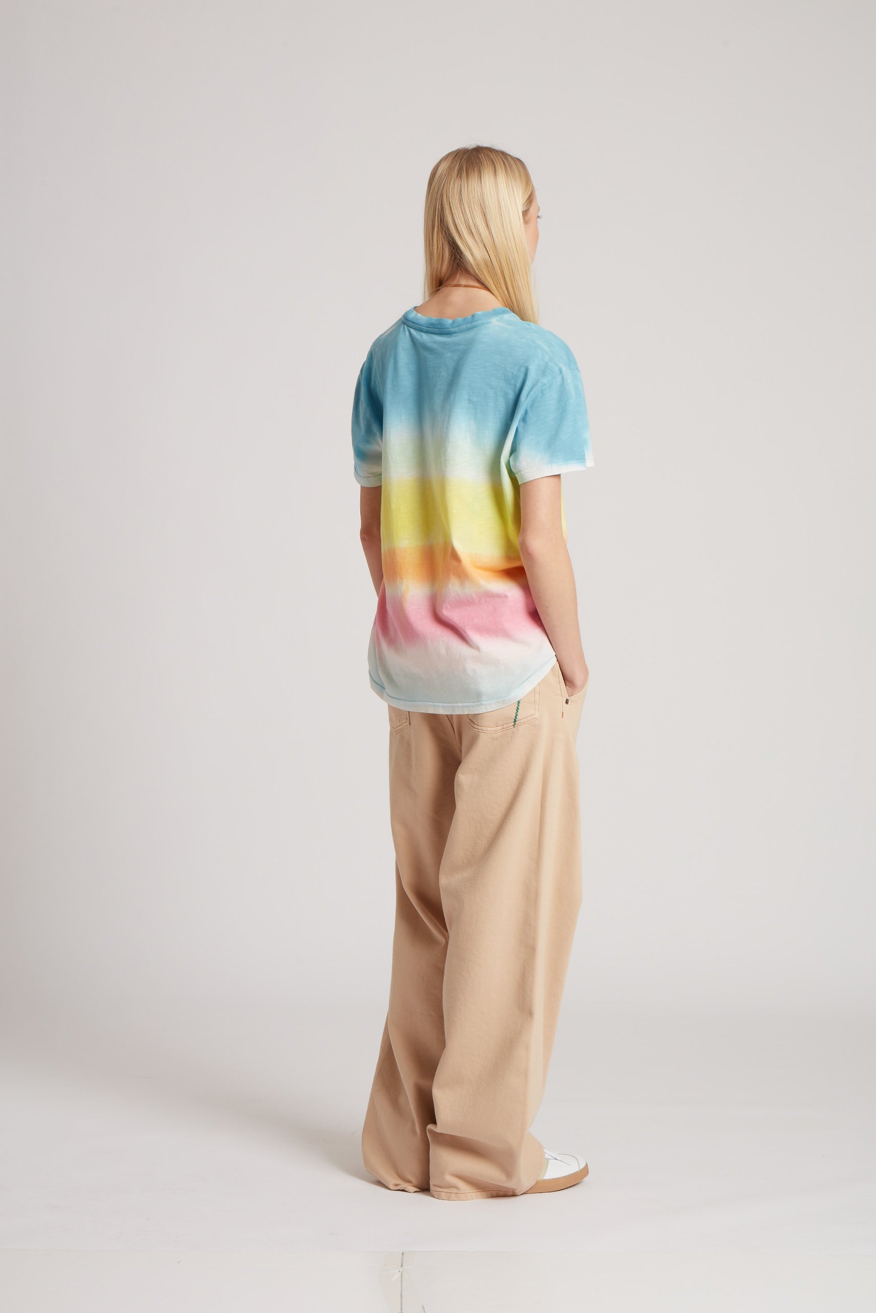 Tie Dye T-shirt With Sun Embroidery 