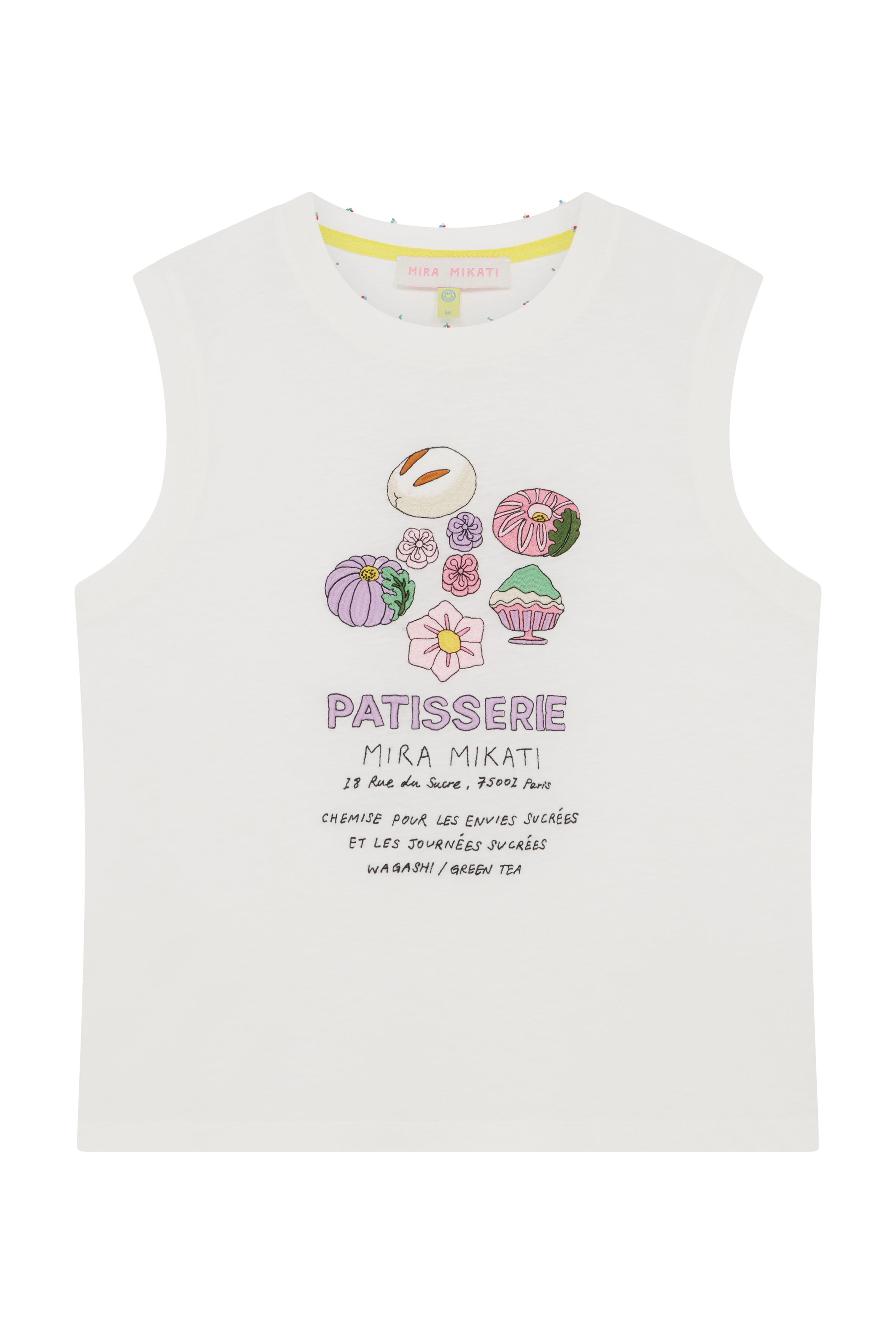 Embroidered Tank Top With Bead Details