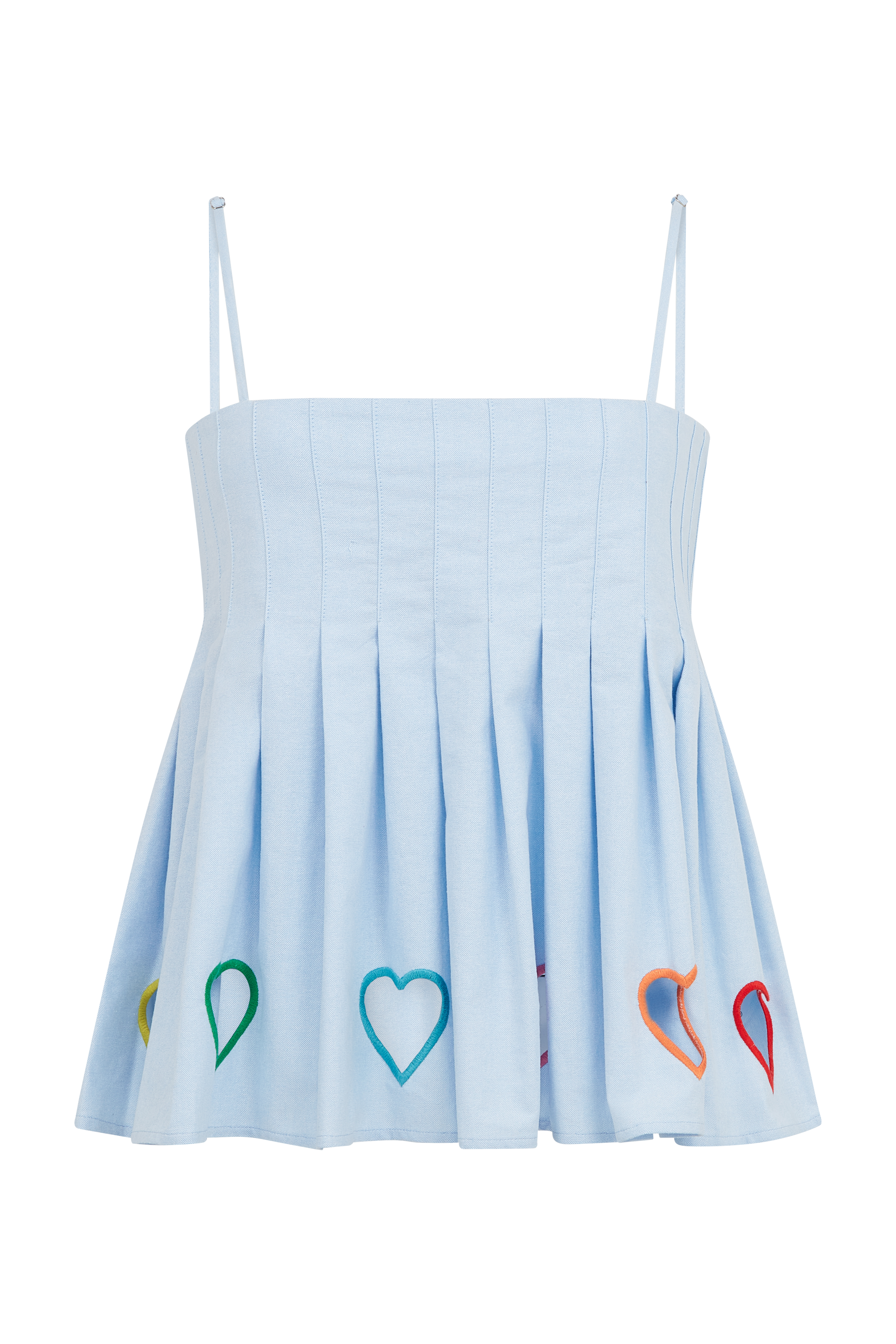 Pleated Top With Cut Out Embroidery