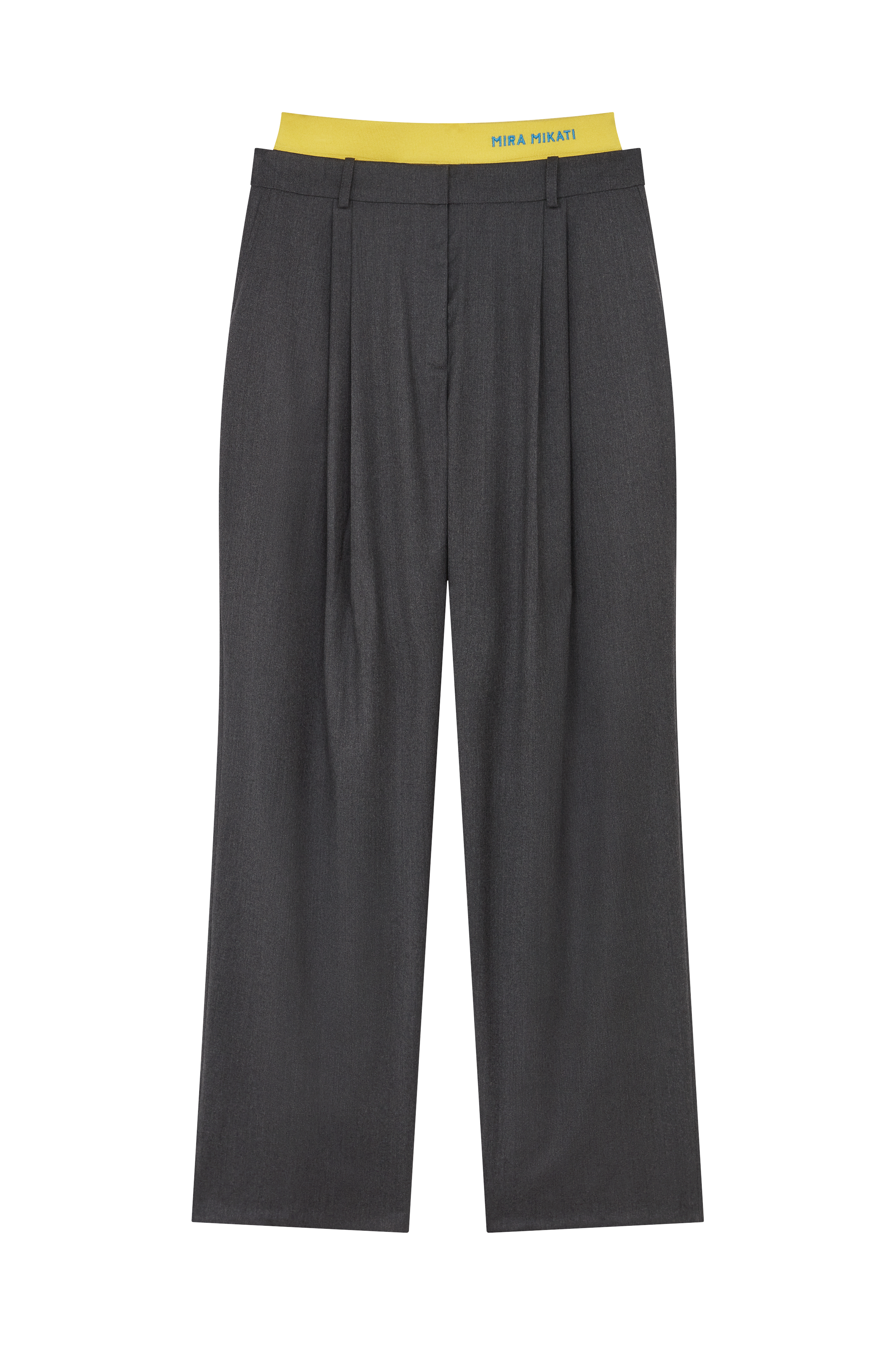 Flat Front Trousers With Detachable Waistband 
