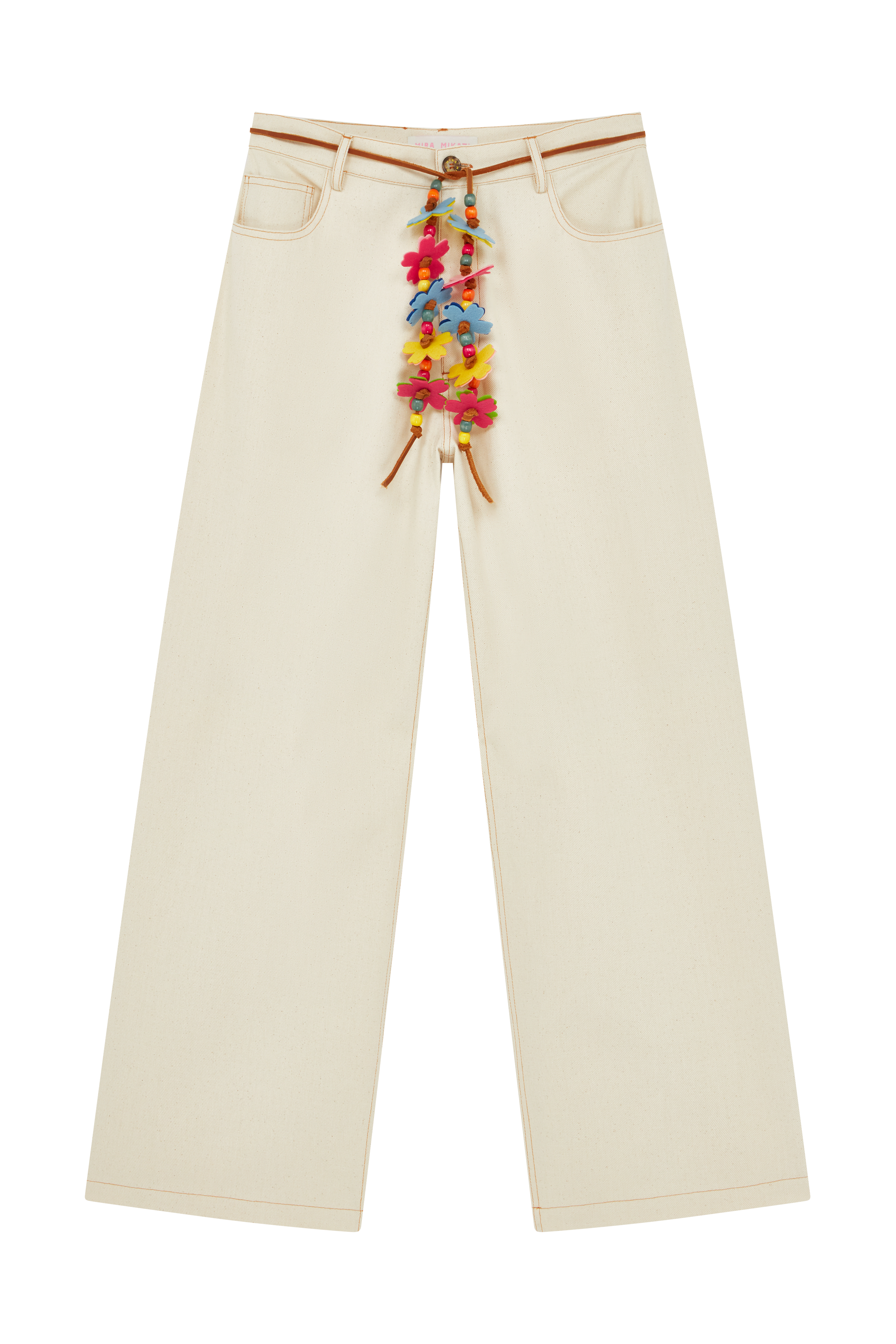 Relaxed Trouser With Flower Belt