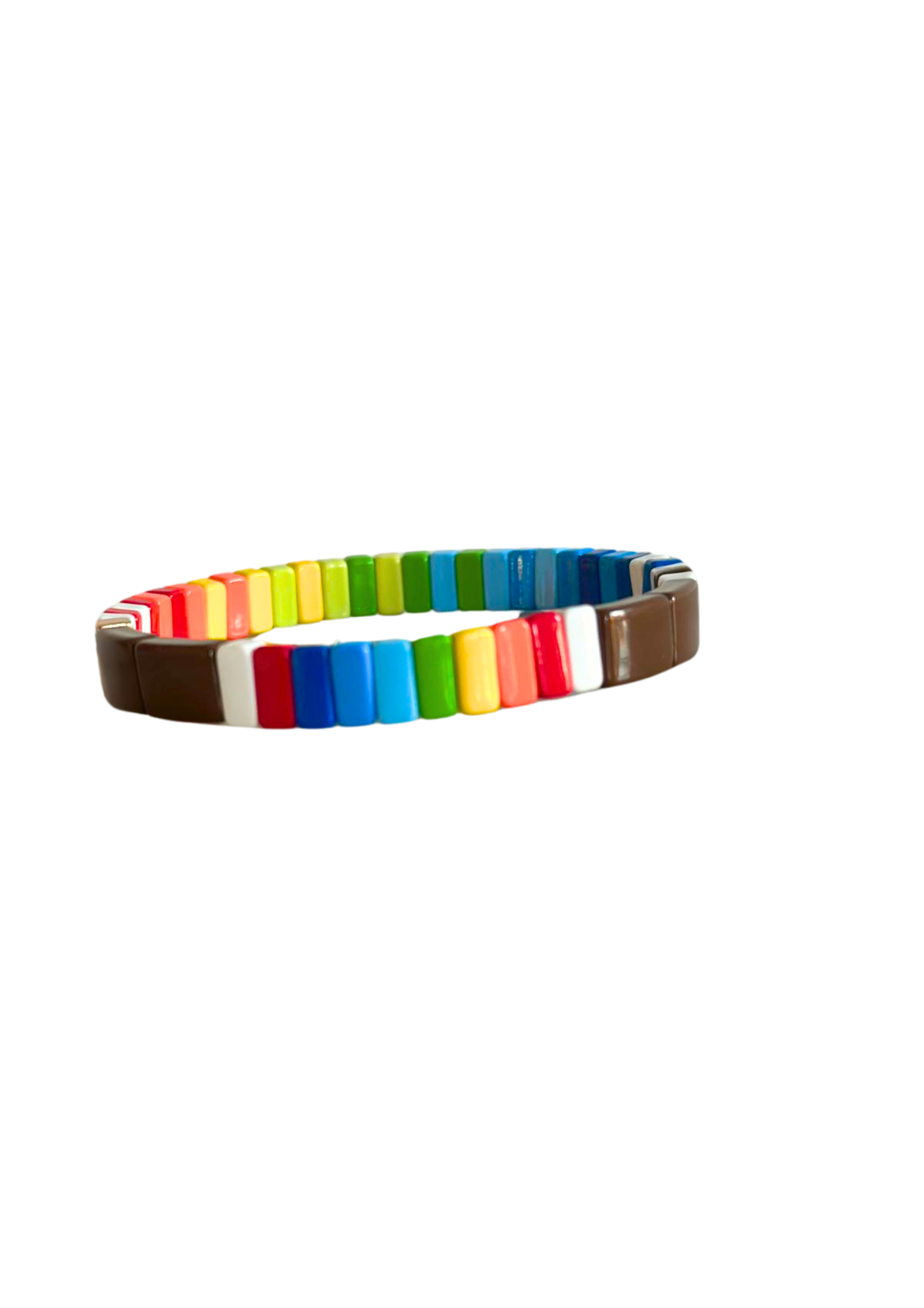 Roxanne Assoulin - Men's Brown and Rainbow Block Bracelet 