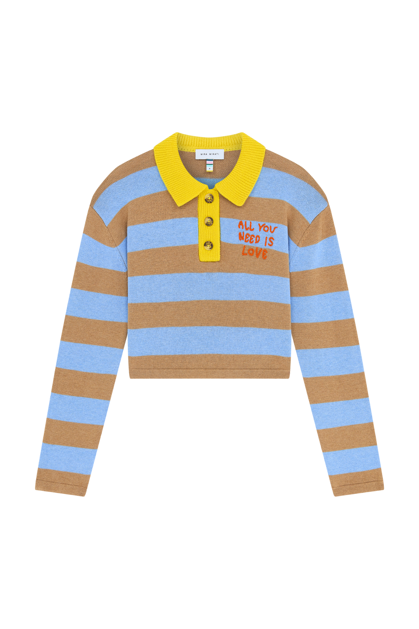 Striped Knit Polo Shirt 