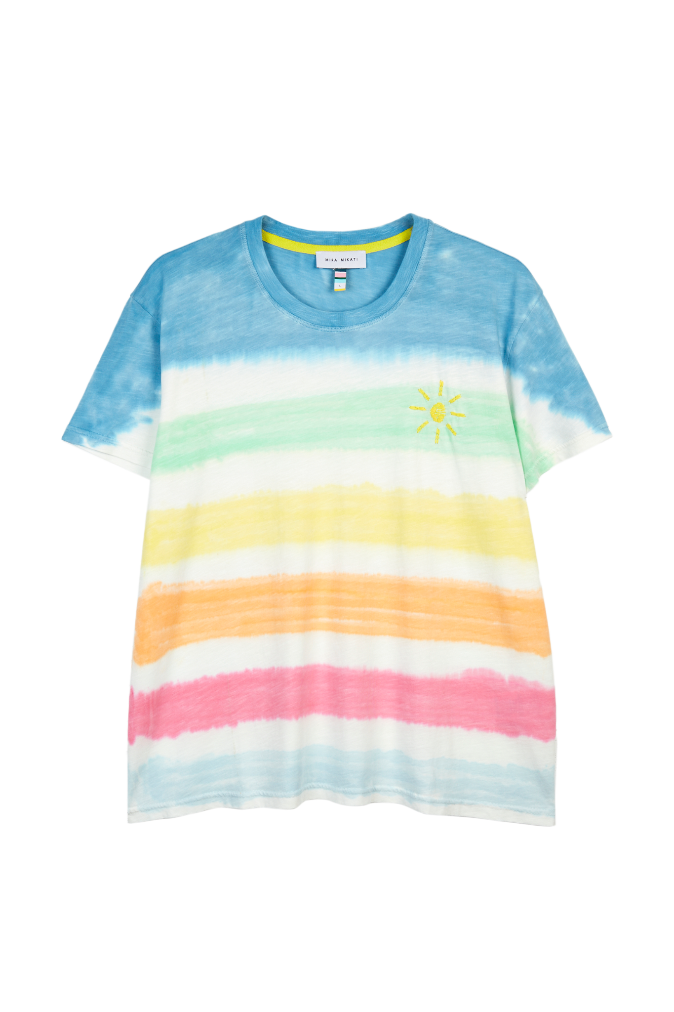 Tie Dye T-shirt With Sun Embroidery 