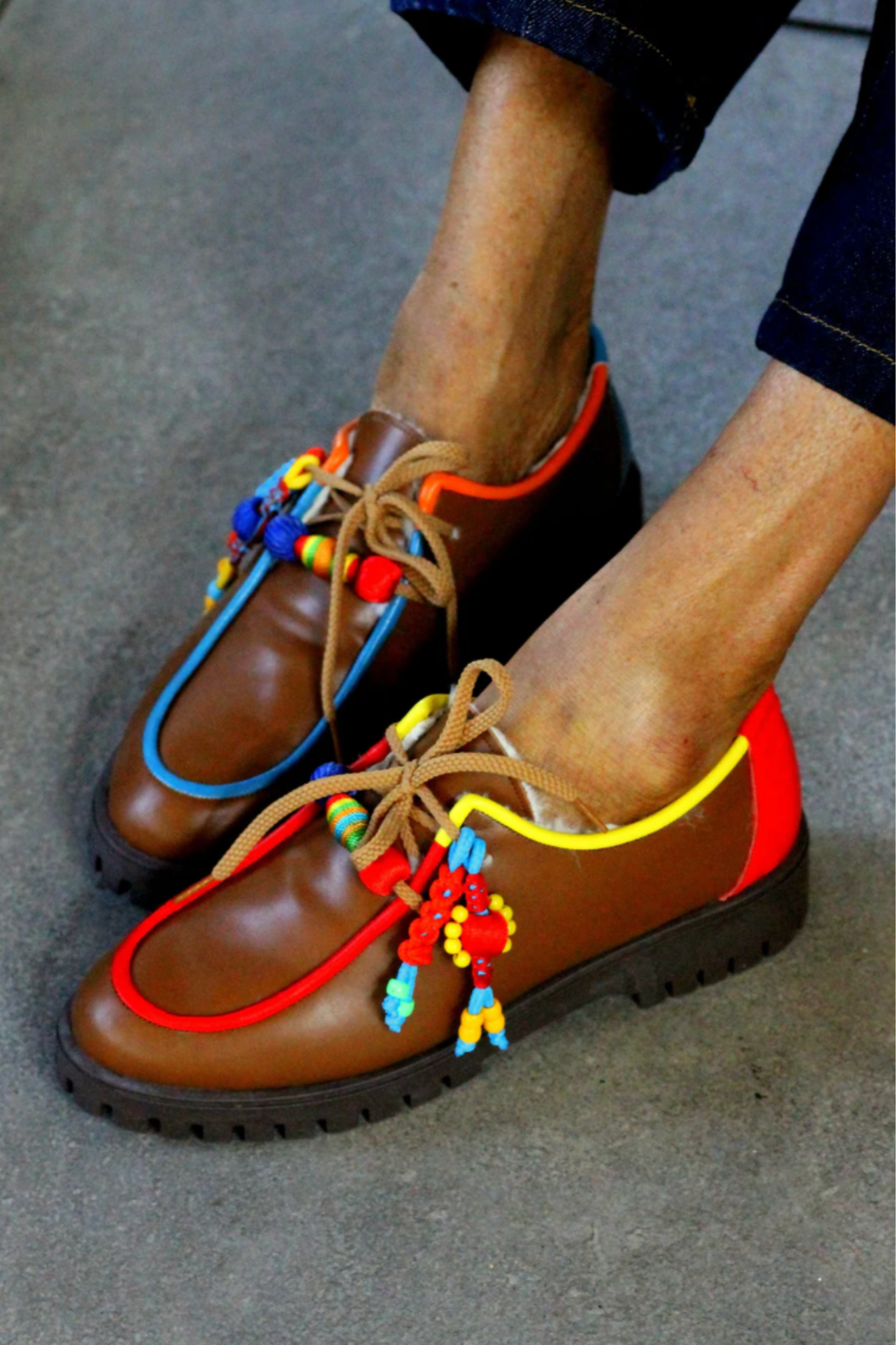Elina Linardaki Piñata Brown Loafers
