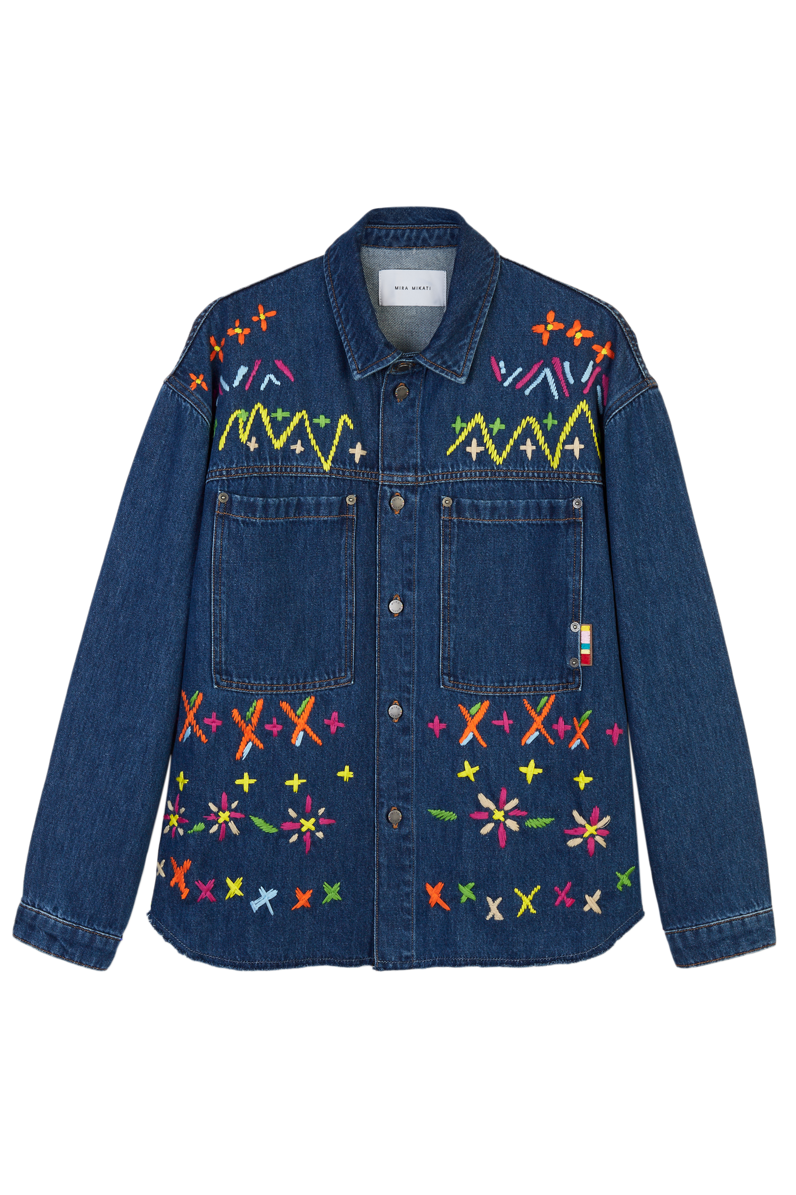 Fair Isle Embroidered Denim Jacket 