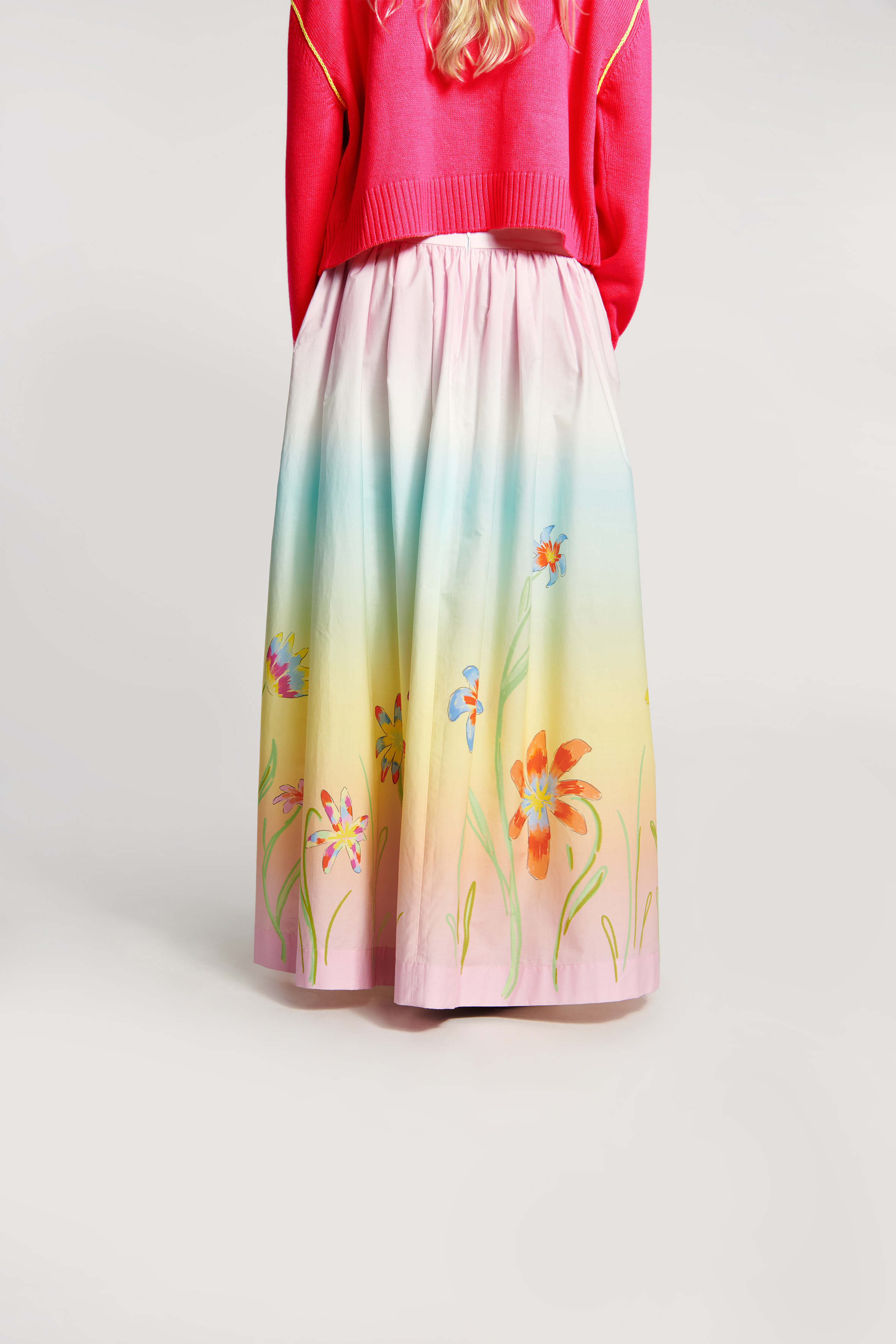 Meadow of Joy Print Maxi Skirt 