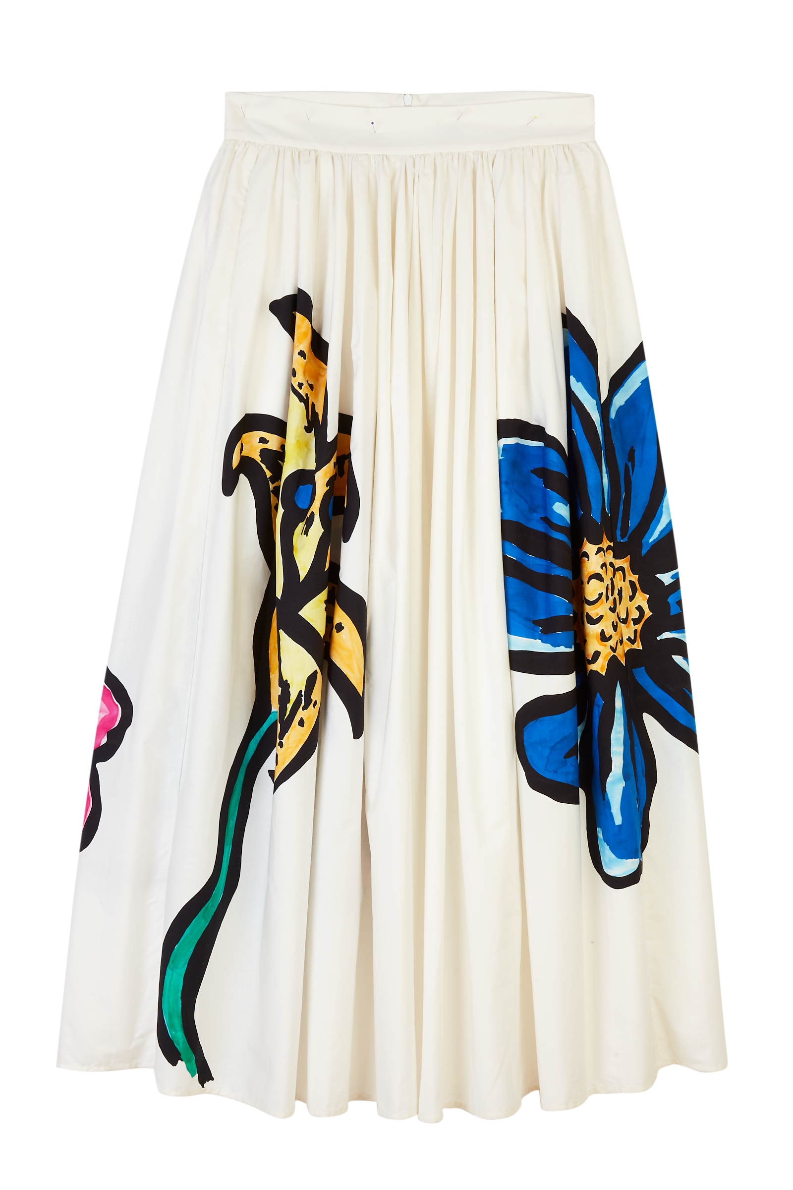 Floral-print organic-cotton maxi skirt 