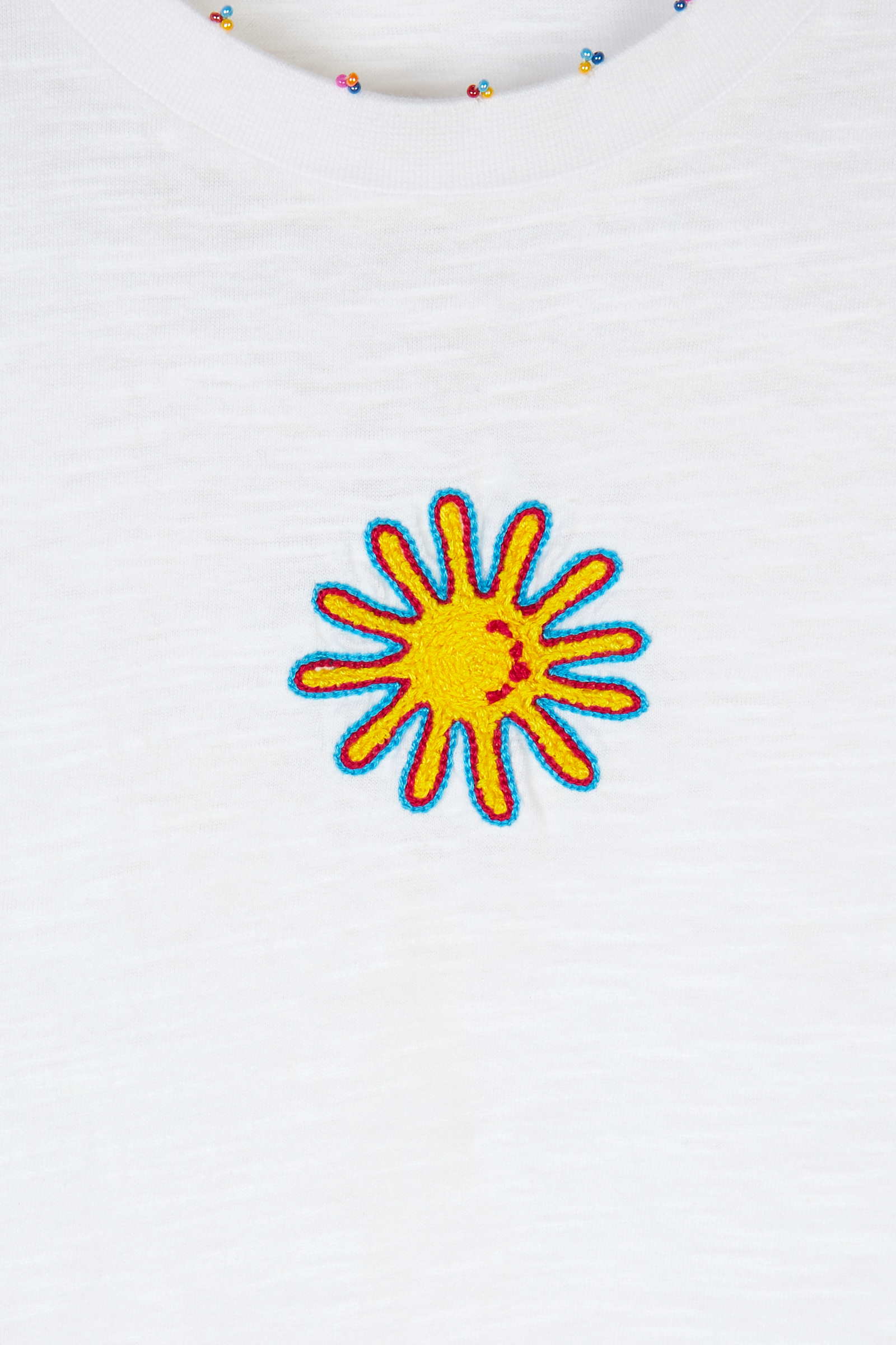 Embroidered Sun Melange T-Shirt 